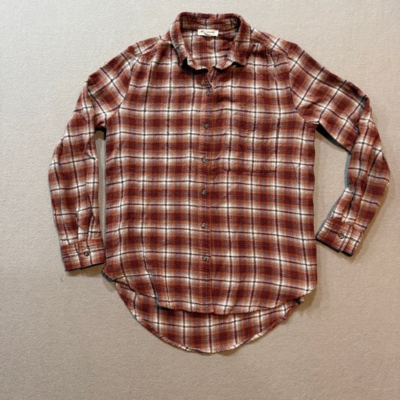 beachlunchlounge Tops - Beach‎ Lunch Lounge Plaid Button-Up Soft Flannel Fall Rustic Boho Shirt Women M